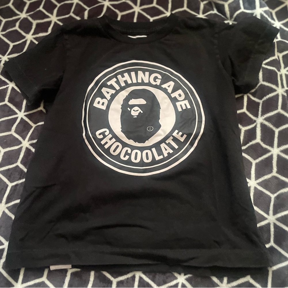 Bape Black Short Sleeve Tee with Logo
